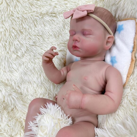🆕20Inch Full Body Viny Newborn Baby Poseable Limbs Cute Girl Loulou Reborn Baby - Picture 5 of 7